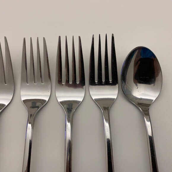 Select Stainless Steel Forks Spoons Flatware Lot of 8 - Picture 4 of 11